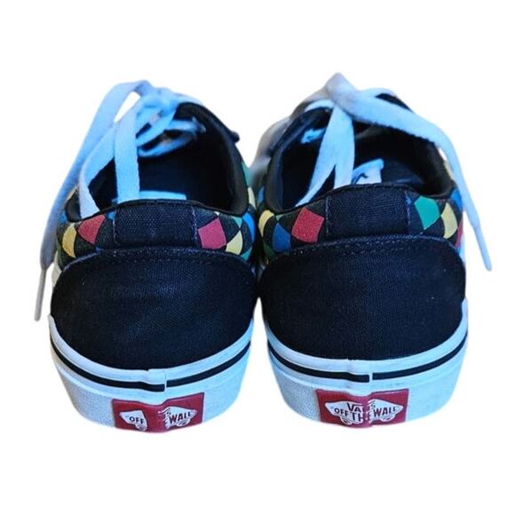 Vans Off The Wall Old Skool Checkered Sneakers Black Youth Size 4 - Picture 4 of 8